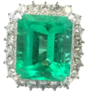 Pt・Pm900 エメラルド・ダイヤモンド リング E16.8・D2 .72ct