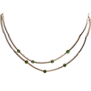 K18WG デマントイドガーネット・ダイヤモンド ネックレス/ペンダントトップ 1.69・D1.2ct