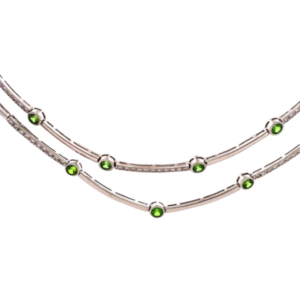 K18WG デマントイドガーネット・ダイヤモンド ネックレス/ペンダントトップ 1.69・D1.2ct