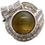 Pt･Pm900 クリソベリルキャッツアイ・ダイヤモンド リング C8.81・1.82ct買取の参考価格