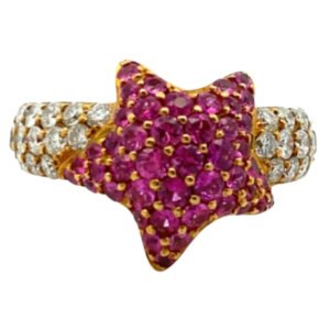 K18 ピンクサファイア・ダイヤモンド リング PS1.1・1ct