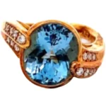 K18 アクアマリン・ダイヤモンド リング 5.85 ct D0.16 ct