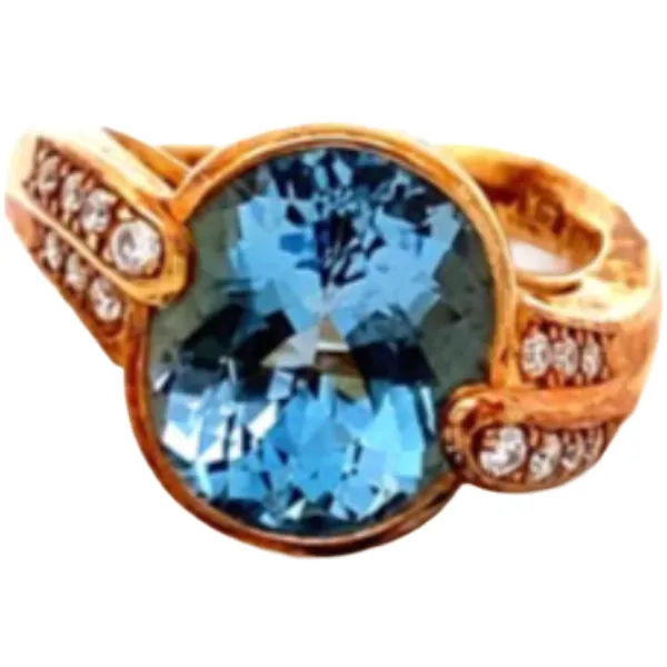 K18 アクアマリン・ダイヤモンド リング 5.85 ct D0.16 ct