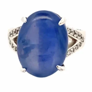 Pt･Pm900 スターサファイア ダイヤモンド リング 1.78ct 0.34ct