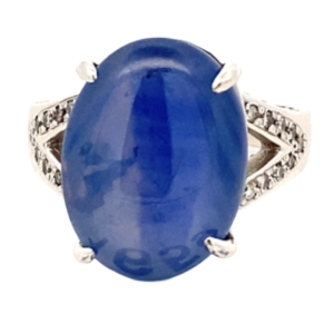 Pt･Pm900 スターサファイア・ダイヤモンド リング 1.78・0.34ct