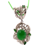 Pt･Pm900 翡翠・多色石 ネックレス/ペンダントトップ 4.55・0.45・D0.121ct