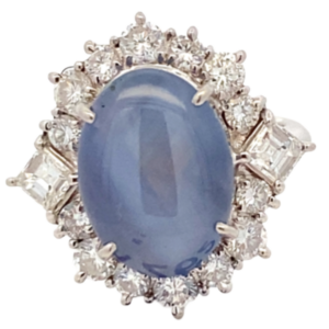 Pt･Pm900 スターサファイア・ダイヤモンド リング SS10.56・D1.45ct