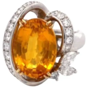 Pt950/K18 サファイア・ダイヤモンド リング S8.439 ct 0.86 ct