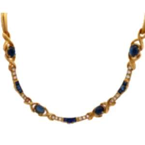 K18 サファイア・ダイヤモンド ネックレス