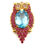 K18 トパーズ・多色石 ブローチ 39.06・R9.88・D0.32ct