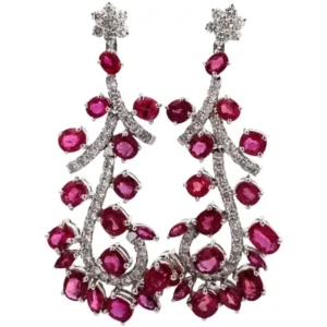 K18 ルビー ダイヤ ピアス 10.43ct