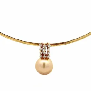 K18 パール ダイヤモンド ネックレス 0.3ct
