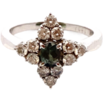 ミキモト Pt･Pm950 アレキサンドライト・ダイヤモンド リング 0.46・D0.62ct