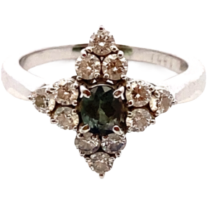 ミキモト Pt･Pm950 アレキサンドライト・ダイヤモンド リング 0.46・D0.62ct