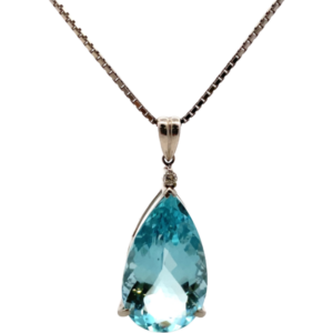 Pt850/Pt900 アクアマリン・ダイヤモンド ネックレス/ペンダントトップ 19.51・D0.06ct
