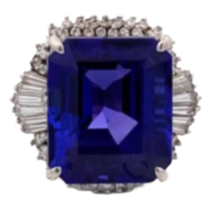 Pt･Pm900 タンザナイト・ダイヤモンド リング 22.76 ct 0.97 ct