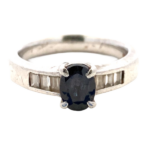 Pt･Pm900 ブラジル産アレキサンドライト・ダイヤモンド リング 1.08ct