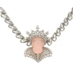 K18 ピンク石・ダイヤモンド ネックレス/ペンダントトップ D7.78・D4.88ct