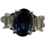 Pt900 アレキサンドライト・ダイヤモンド リング 1.1 ct 0.23 ct