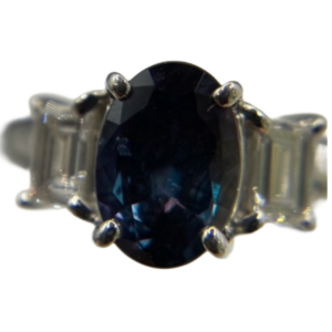 Pt900 アレキサンドライト・ダイヤモンド リング 1.1 ct 0.23 ct