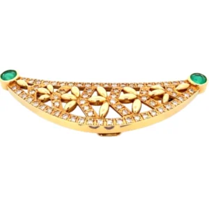 K18 エメラルド・ダイヤモンド ブローチ 0.67・1.06ct