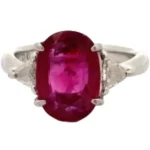 Pt･Pm900 ルビー・ダイヤモンド リング 4.07 ct D0.23 ct