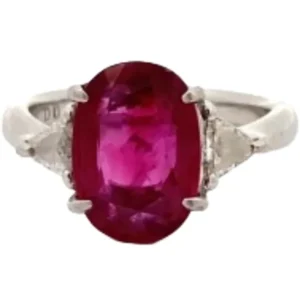 Pt･Pm900 ルビー・ダイヤモンド リング 4.07 ct D0.23 ct