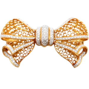 K18 ダイヤモンド ブローチ 3.55ct