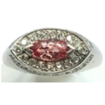 Pt･Pm900 パパラチアサファイア・ダイヤモンド リング 1.185 ct D0.43 ct