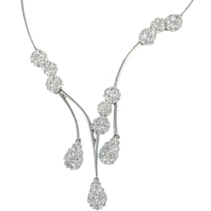 K18WG ダイヤモンド ネックレス/ペンダントトップ D3.55ct