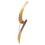 K18 サファイア・ダイヤモンド ブローチ S3.02ct