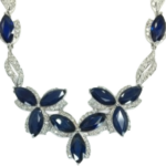 K18WG ブルーサファイア・ダイヤモンド ネックレス/ペンダントトップ S28.2・D2.9 ct