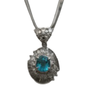 Pt850/Pt900 パライバトルマリン・ダイヤモンド ネックレス/ペンダントトップ 1.01 ct D1・0.39 ct