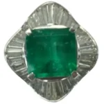 Pt･Pm900 コロンビア産エメラルド・ダイヤモンド リング 4.55 ct D1.78 ct