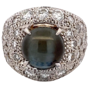 Pt･Pm900 クリソベリルキャッツアイ・ダイヤモンド リング 7.01・D3.11ct