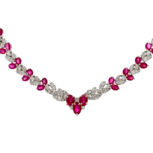 K18WG ルビー・ダイヤモンド ネックレス/ペンダントトップ 10・D2.2ct