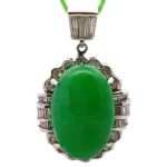 Pt･Pm900 翡翠・ダイヤモンド 18.23・2.18ct