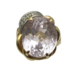 Pt900・K18(Kﾒｲﾝ) モルガナイト・ダイヤモンド リング 13.28 ct D0.04 ct