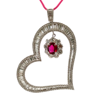 K18 マダガスカル産非加熱ルビー・ダイヤモンド ネックレス/ペンダントトップ R1.046・1.04ct