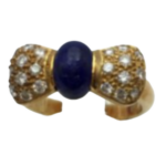 K18 ラピスラズリ・ダイヤモンド リング 1.31・0.42 ct