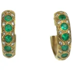 K18 エメラルド・ダイヤモンド ピアス/イヤリング 0.4・D0.2・0.4・D0.2 ct