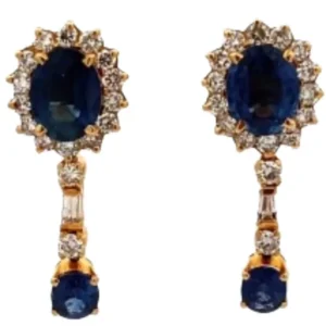 Ｋ18 ブルーサファイア・ダイヤモンド ピアス