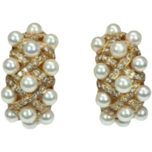 K18 パール・ダイヤモンド ピアス/イヤリング D1 ct