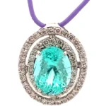 K18 パライバトルマリン・ダイヤモンド ネックレス/ペンダントトップ 4.273・D0.72ct