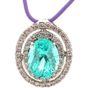 K18 パライバトルマリン・ダイヤモンド ネックレス/ペンダントトップ 4.273・D0.72ct