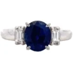 Pt･Pm900 サファイア・ダイヤモンド リング 2.41 ct 0.26 ct