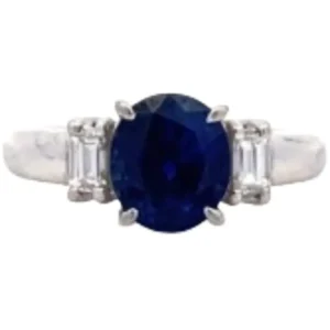 Pt･Pm900 サファイア・ダイヤモンド リング 2.41 ct 0.26 ct