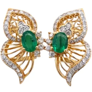 K18 エメラルド・ダイヤモンド ピアス/イヤリング E1.62・D1.06・E1.62・D1.06ct