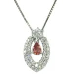 Pt850/Pt900 パパラチアサファイア・ダイヤモンド ペンダントトップ 0.76 ct D0.93 ct