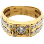 Pt900/K18 ダイヤモンド リング 0.36・0.04ct